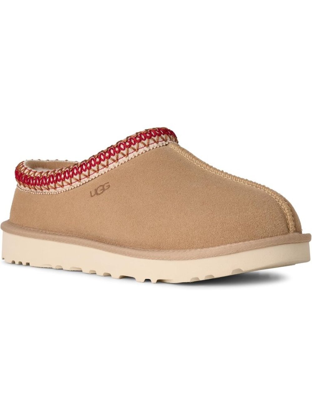 Womens Dark Cherry Suede UGG Tasman II Slipper Heat Embossed Braided Slippers